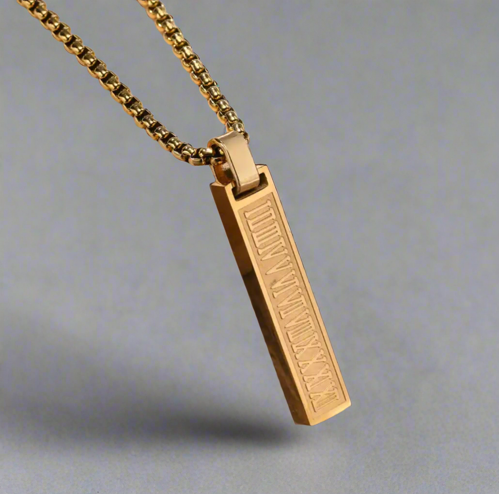 13202 Men's Roman Style Gold Stainless Steel Necklace – FESUBA