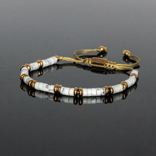 29008 Women's Heishi Bracelet with White Howlite