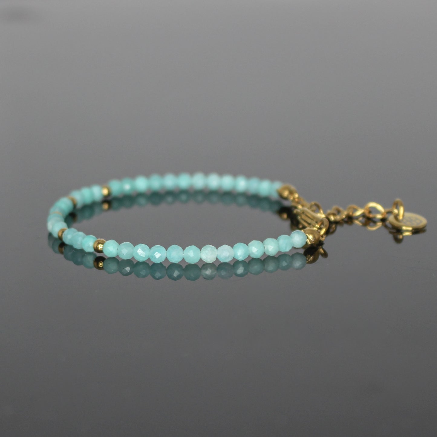 29001 Women’s Minimalist Bracelet with Blue Amazonite and Gold Plated