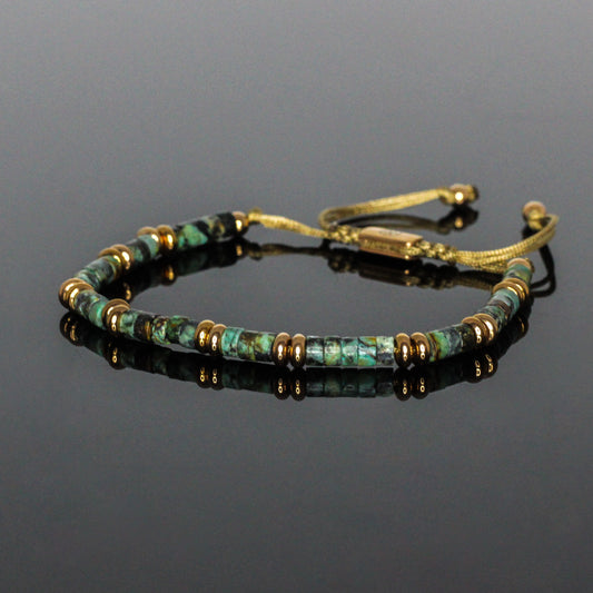 29008 Women's Heishi Bracelet with African Turquoise