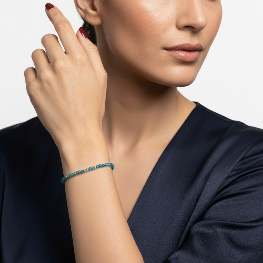 29001 Women’s Minimalist Bracelet with Apatite and Gold Plated