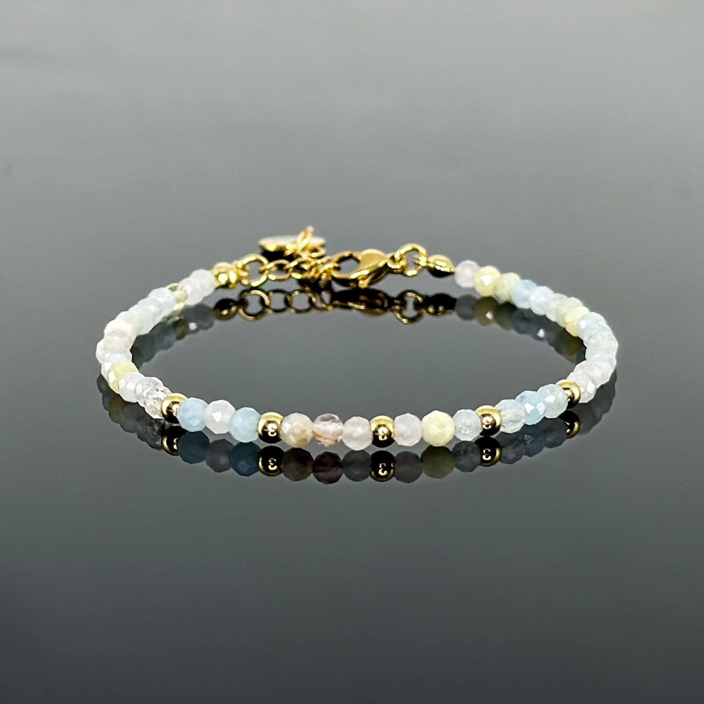 29001 Women’s Minimalist Bracelet with Morganite and Gold Plated
