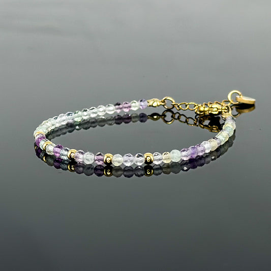 29001 Women’s Minimalist Bracelet with Fluorite and Gold Plated