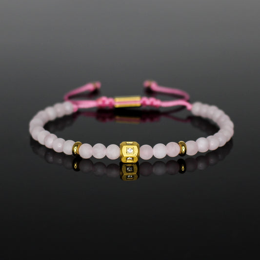 29006 Women's Matte Rose Quartz Minimalist Bracelet