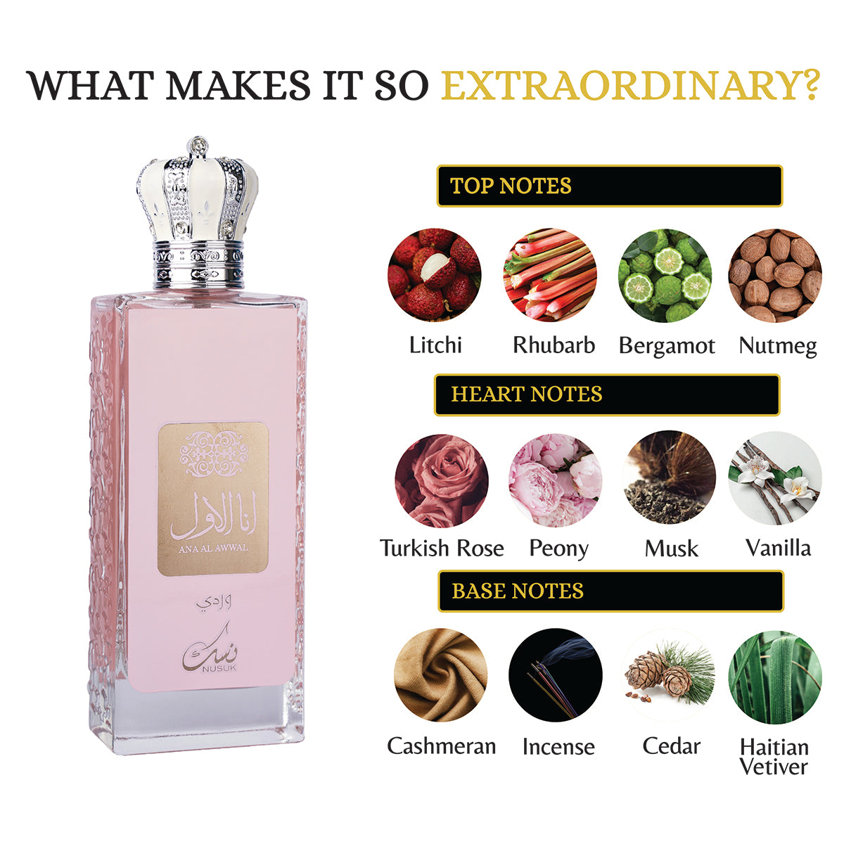 NUSUK Ana Al Awwal Wardi (Pink) EDP 100ml