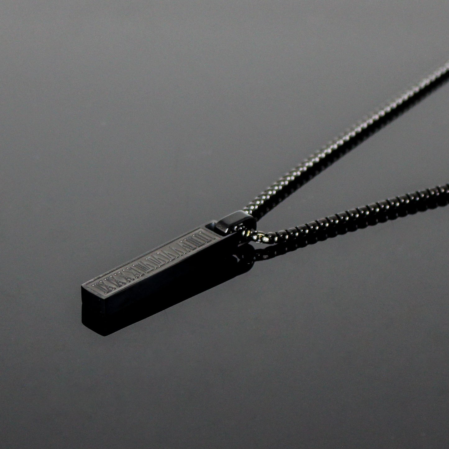 13202 Men’s Roman Style Black Stainless Steel Necklace