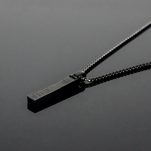 13202 Men’s Roman Style Black Stainless Steel Necklace
