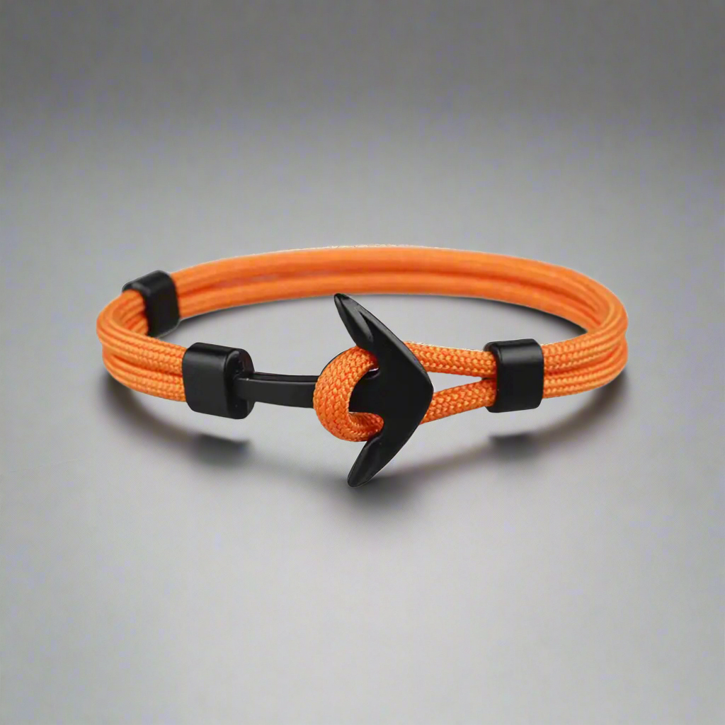 7001 Black Anchor Orange Bracelet