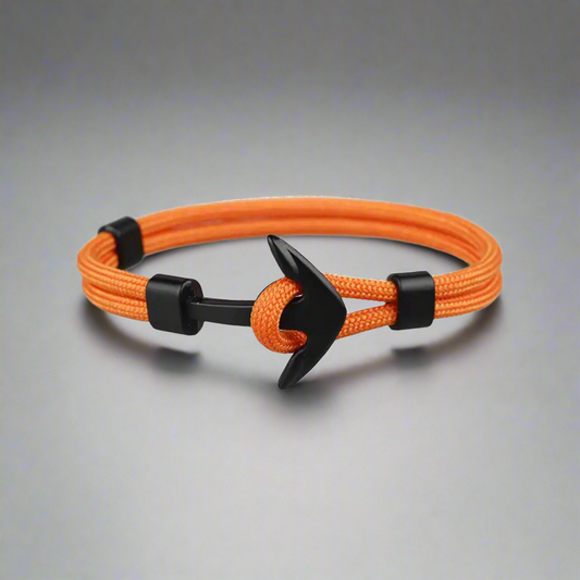 7001 Black Anchor Orange Bracelet