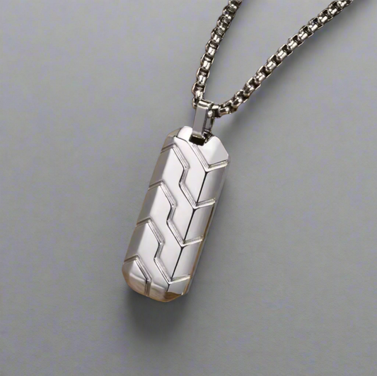 13211 Men’s Necklace Stainless Steel with Tire Pattern Pendant