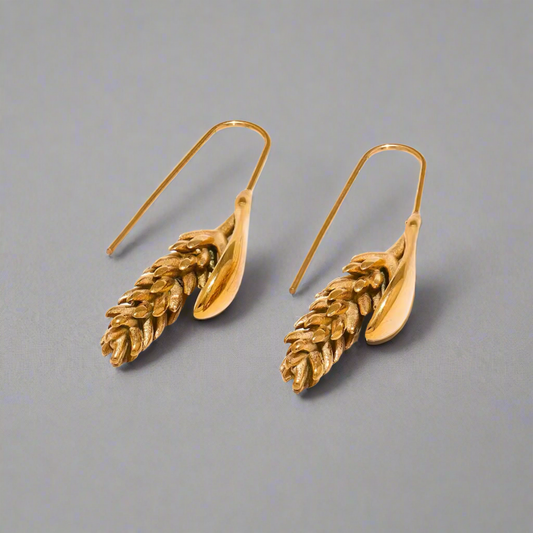 16177 Women’s Ear of Wheat Gold Plated Stainless Steel Earrings