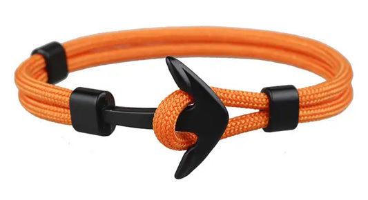 7001 Black Anchor Orange Bracelet