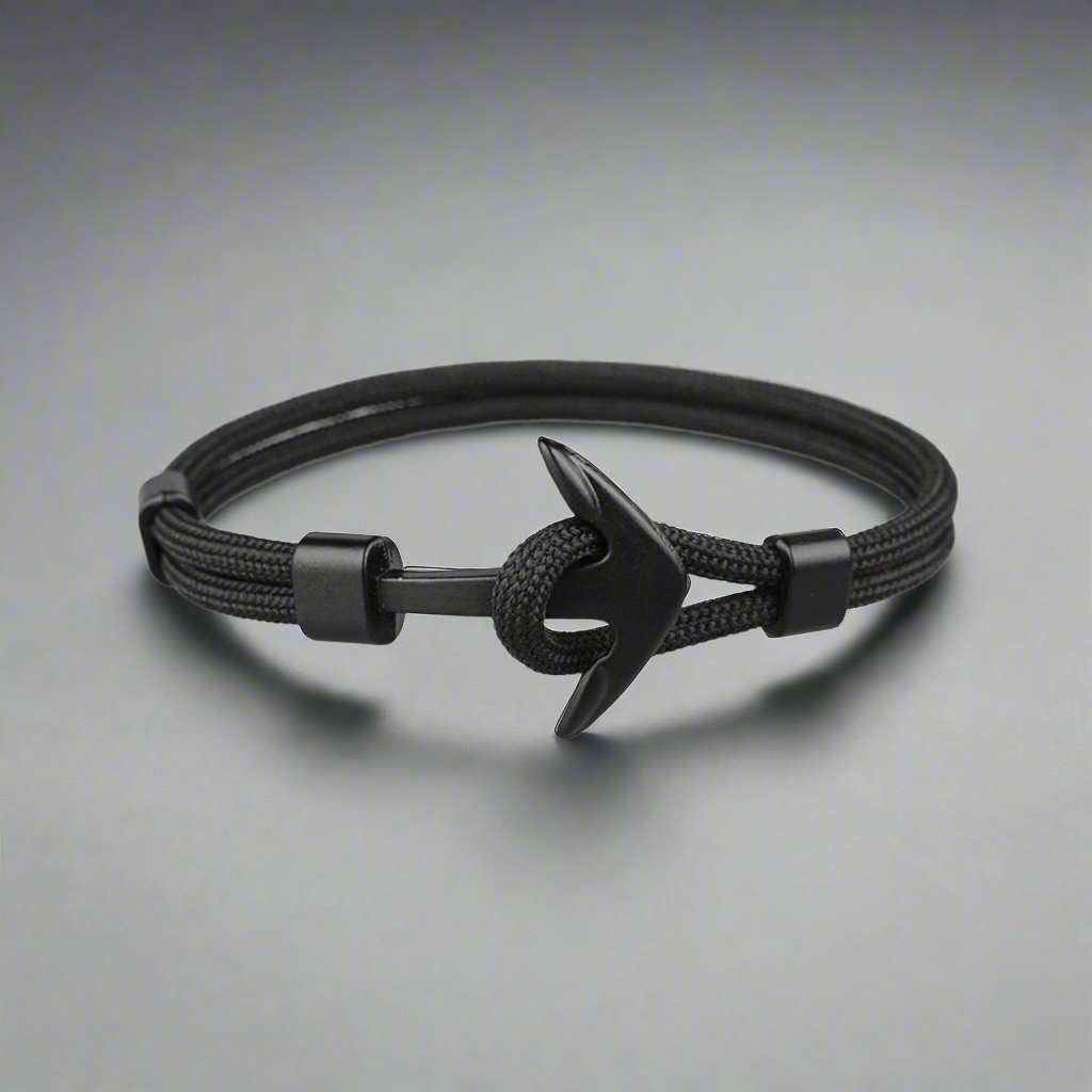 7001 Black Anchor Black Bracelet