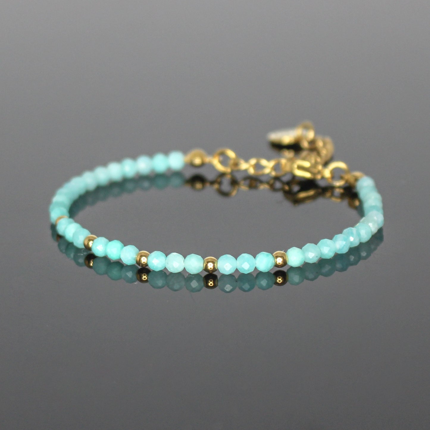 29001 Women’s Minimalist Bracelet with Blue Amazonite and Gold Plated