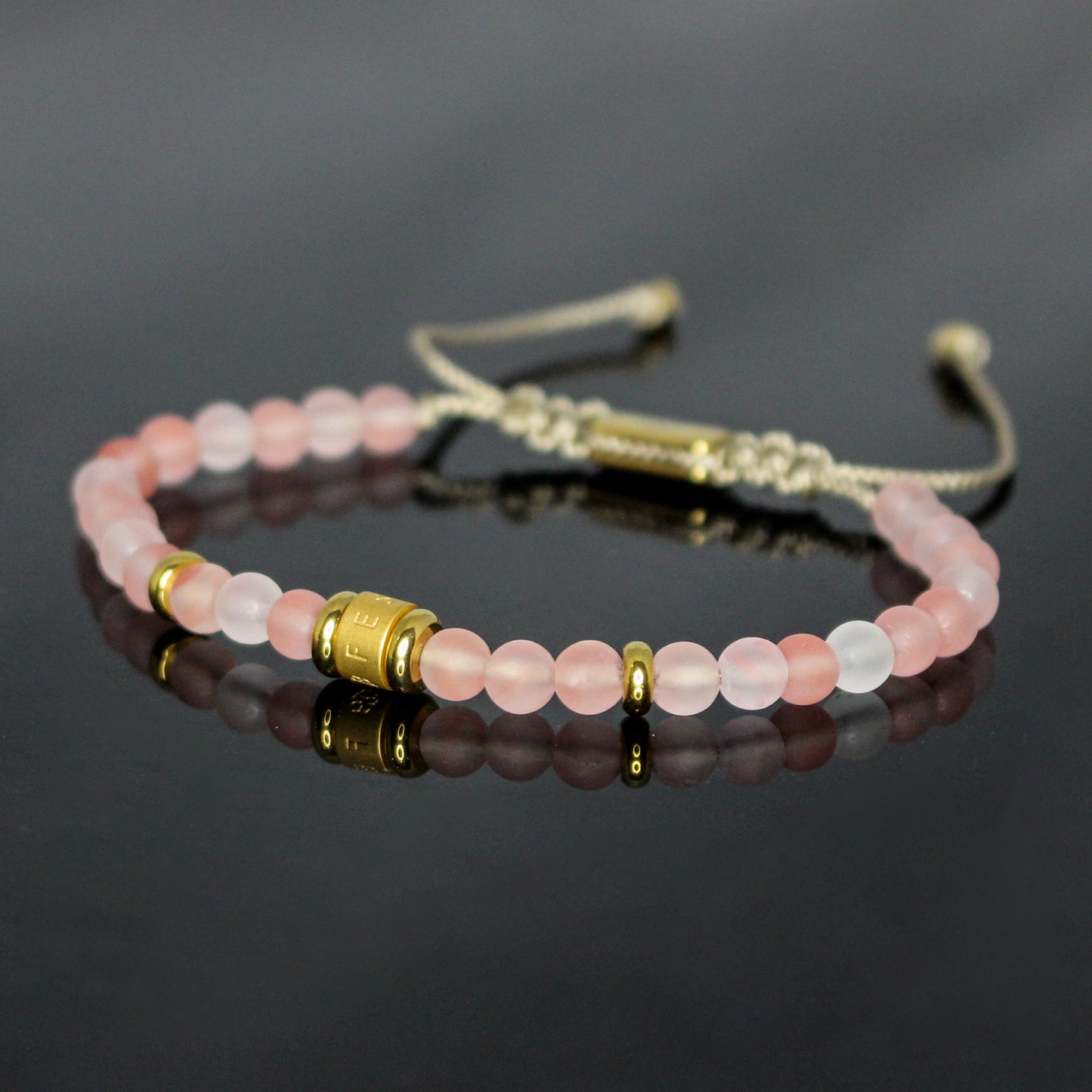 29006 Women's Matte Cherry Quartz Minimalist Bracelet