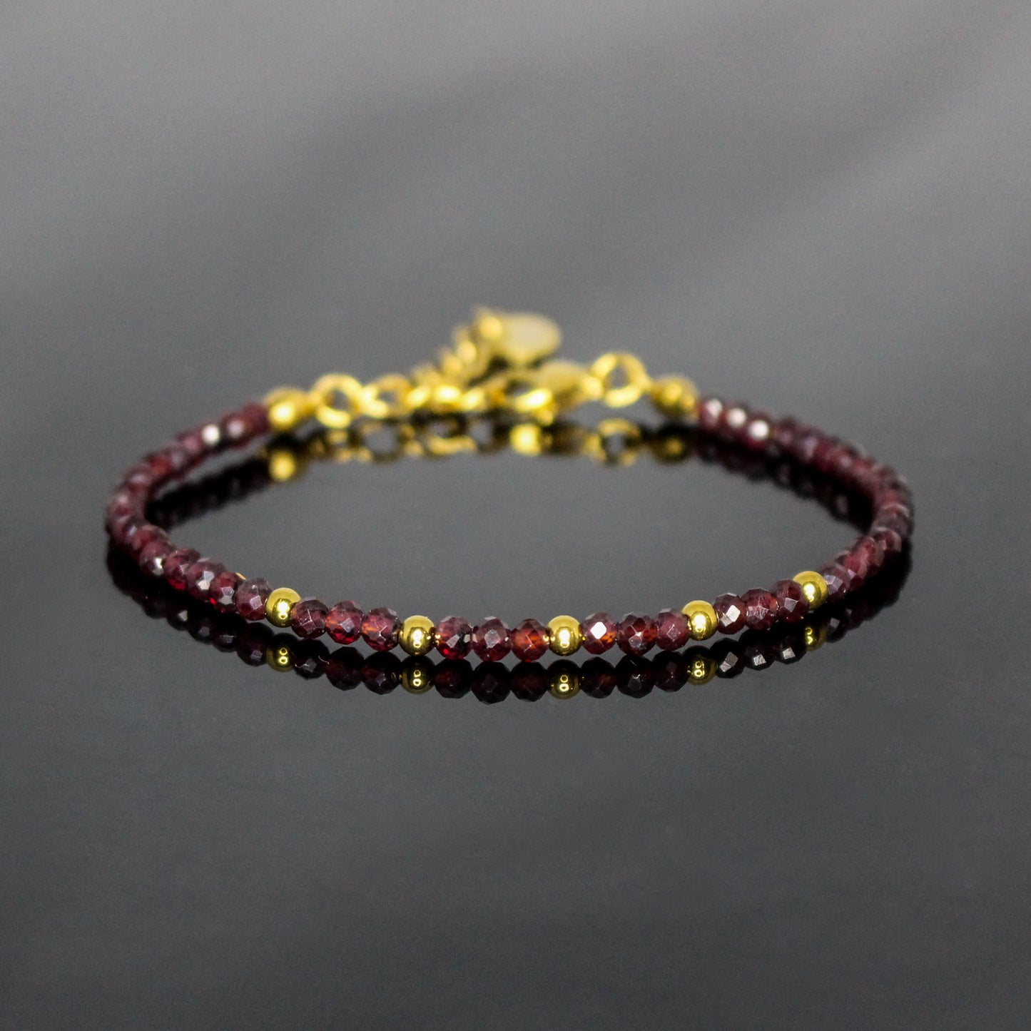 29001 Women’s Garnet Minimalist Bracelet With Gold Plated