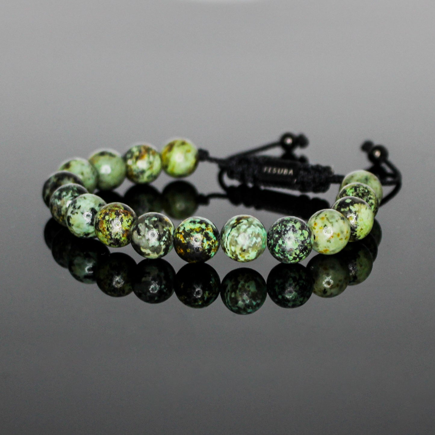 3503 Men’s 10mm African Turquoise Beaded Bracelet