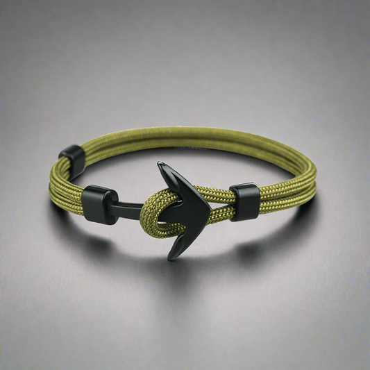 7001 Black Anchor Army Green Bracelet