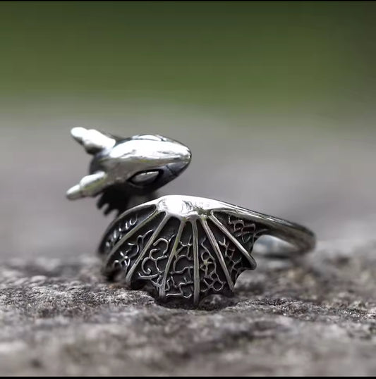 17123 Men’s Flying Dragon Open Band Ring