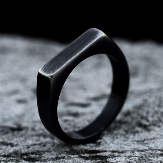 17115 Men's Vintage Prismatic Rectangle Ring Stainless Steel