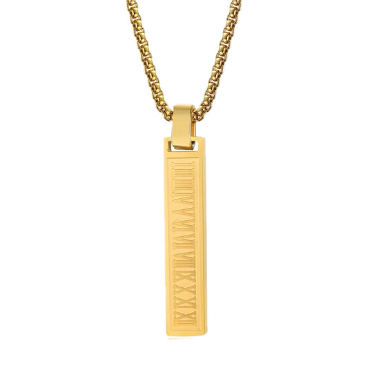 13202 Men’s Roman Style Gold Stainless Steel Necklace