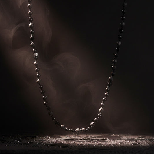 11102 Men's Mixed Natural Stone Knotted Necklace