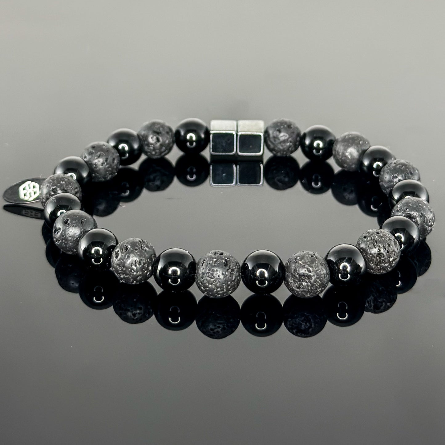 2106 Men’s Duo Wristband with Black Onyx and Lava Stone