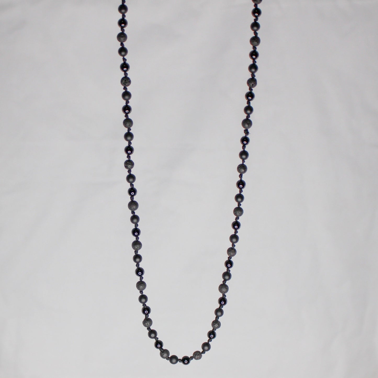 11102 Men's Mixed Natural Stone Knotted Necklace