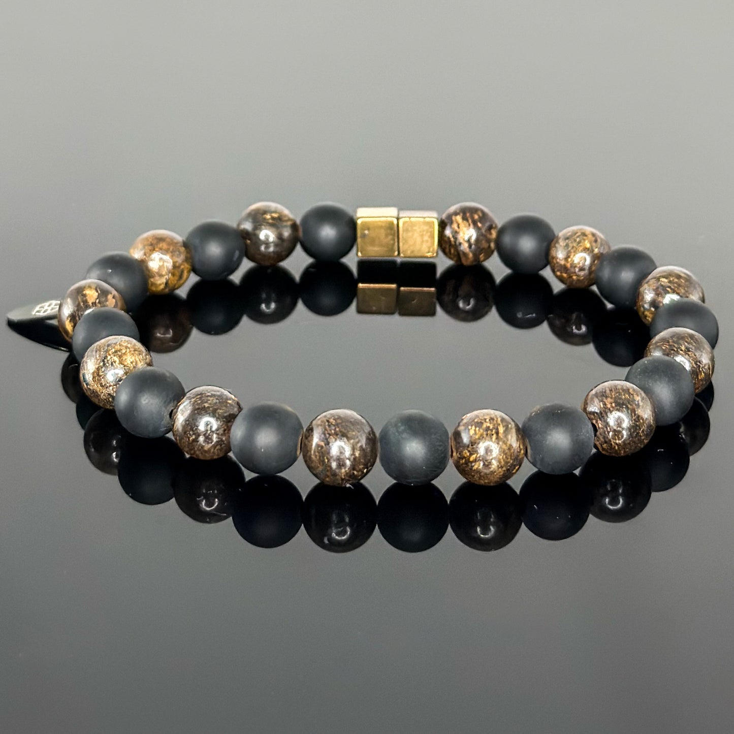 2126 Men's Duo Wristband with Matte Black Onyx and Bronzite