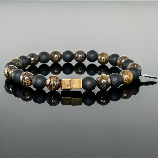 2126 Men's Duo Wristband with Matte Black Onyx and Bronzite