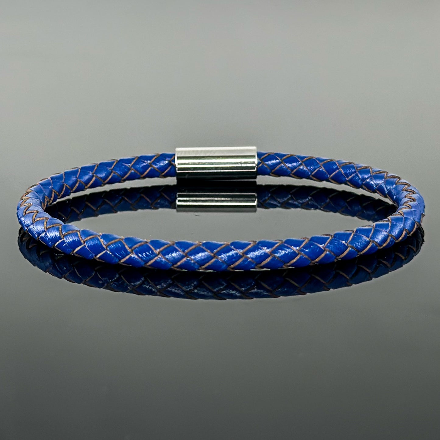 4008 Minimalist Blue Leather Bracelet