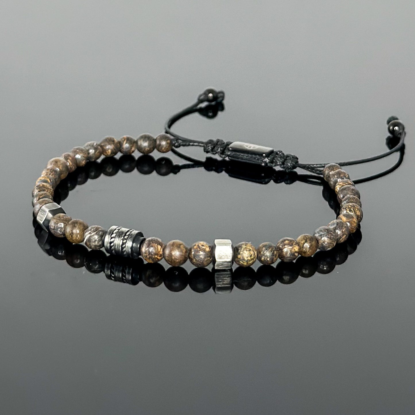 2012 Men’s Minimalist Matte Bronzite Beaded Bracelet