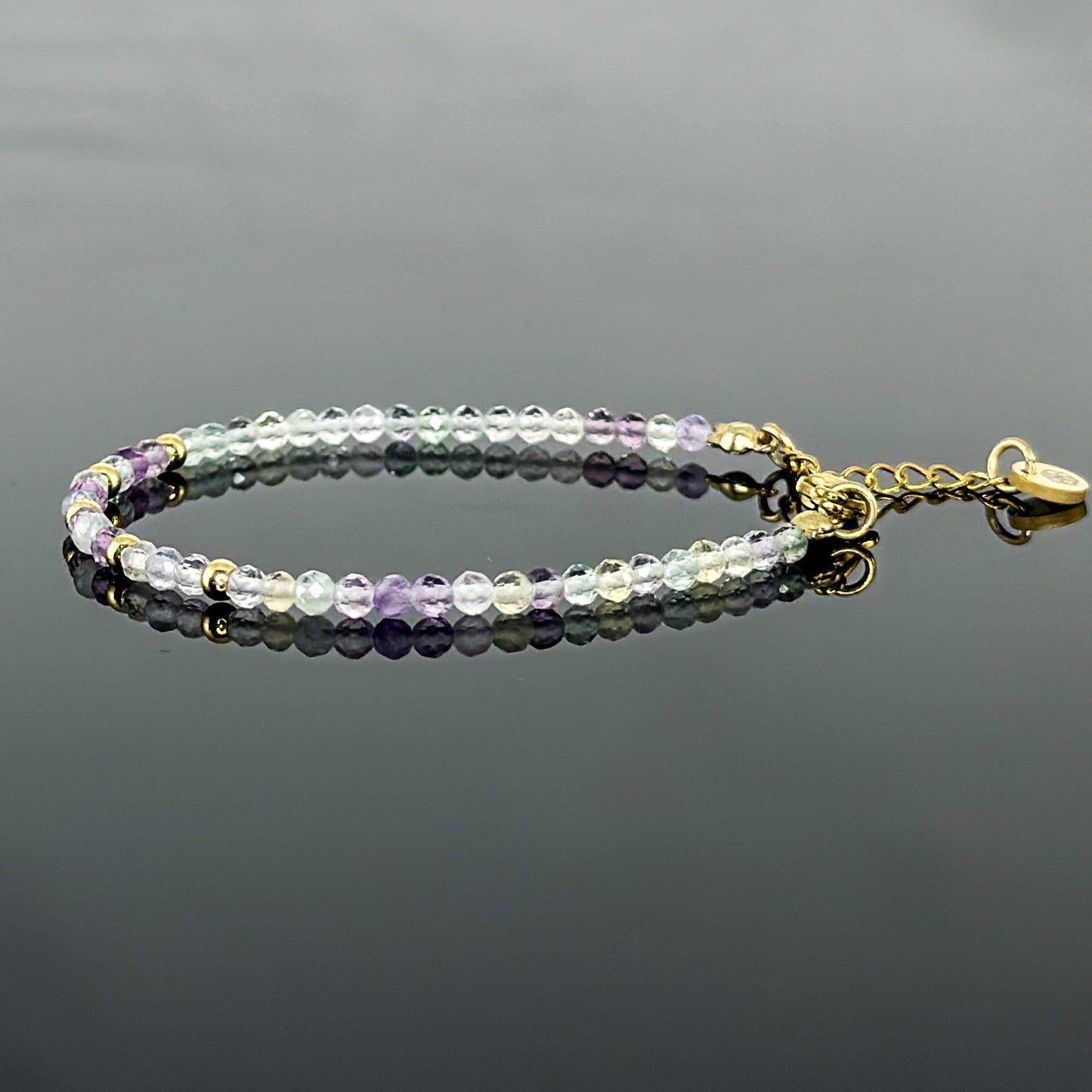 29001 Women’s Minimalist Bracelet with Fluorite and Gold Plated