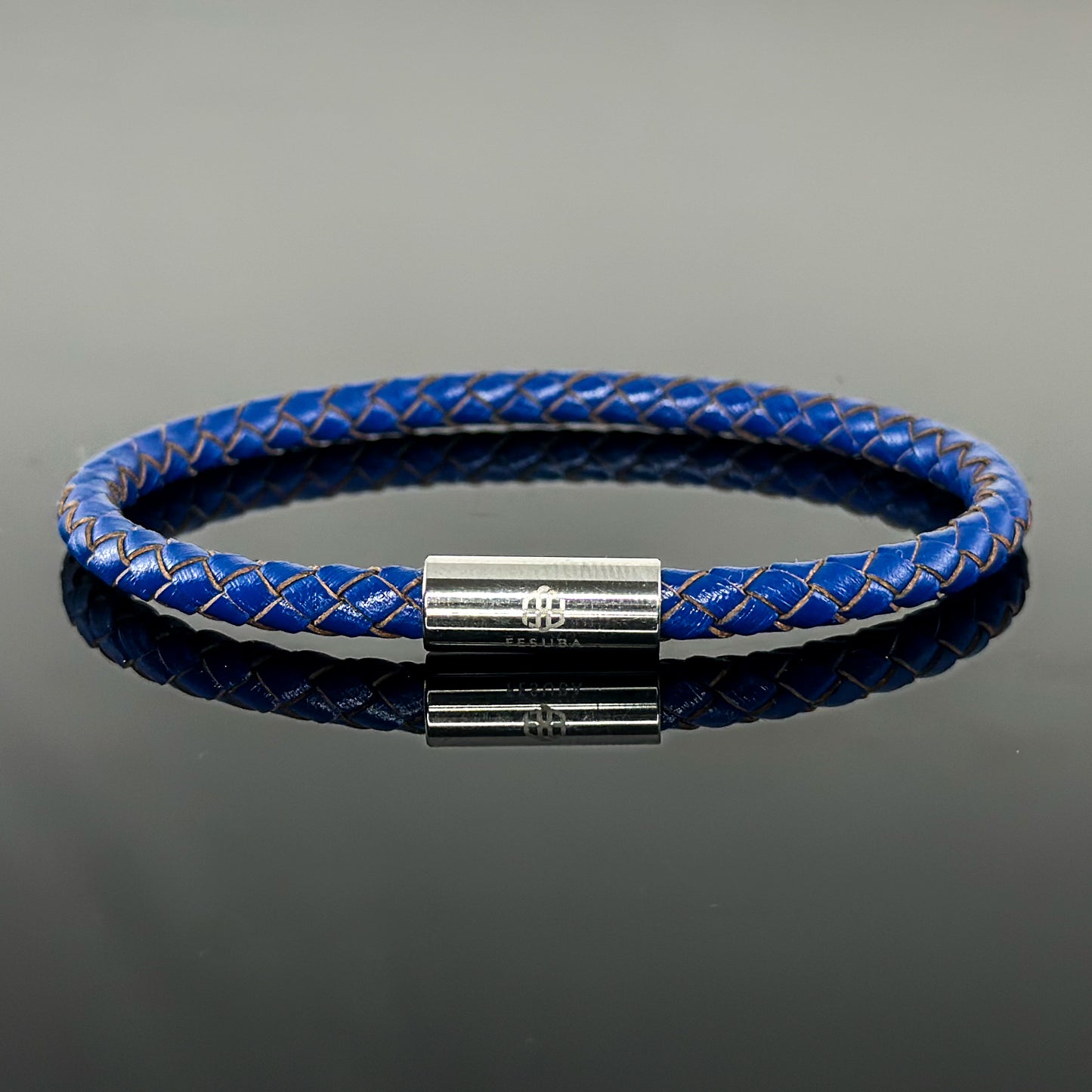 4008 Minimalist Blue Leather Bracelet