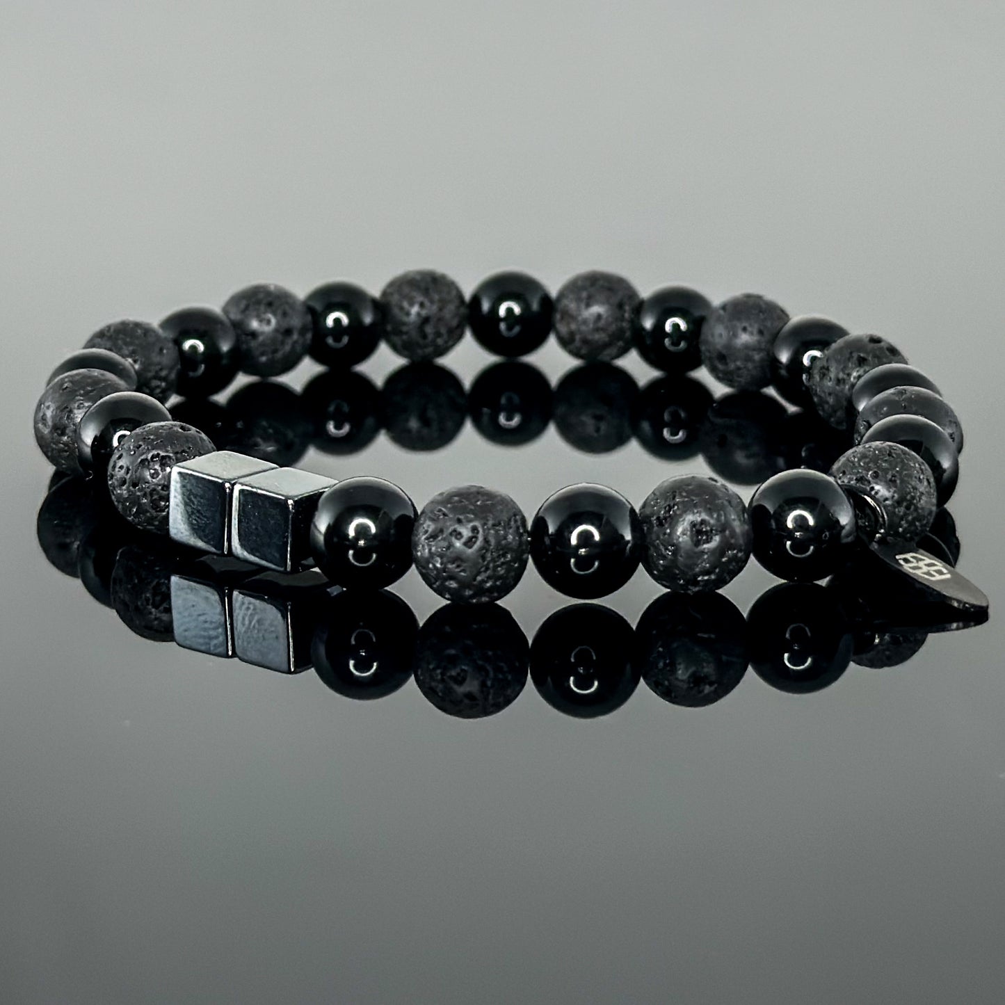 2106 Men’s Duo Wristband with Black Onyx and Lava Stone