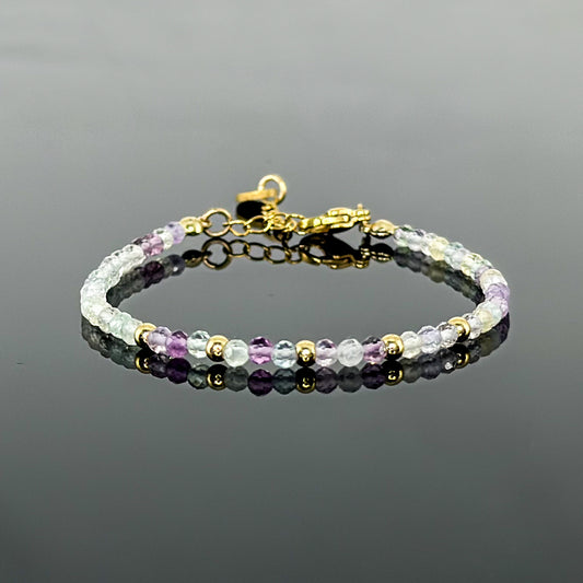 29001 Women’s Minimalist Bracelet with Fluorite and Gold Plated