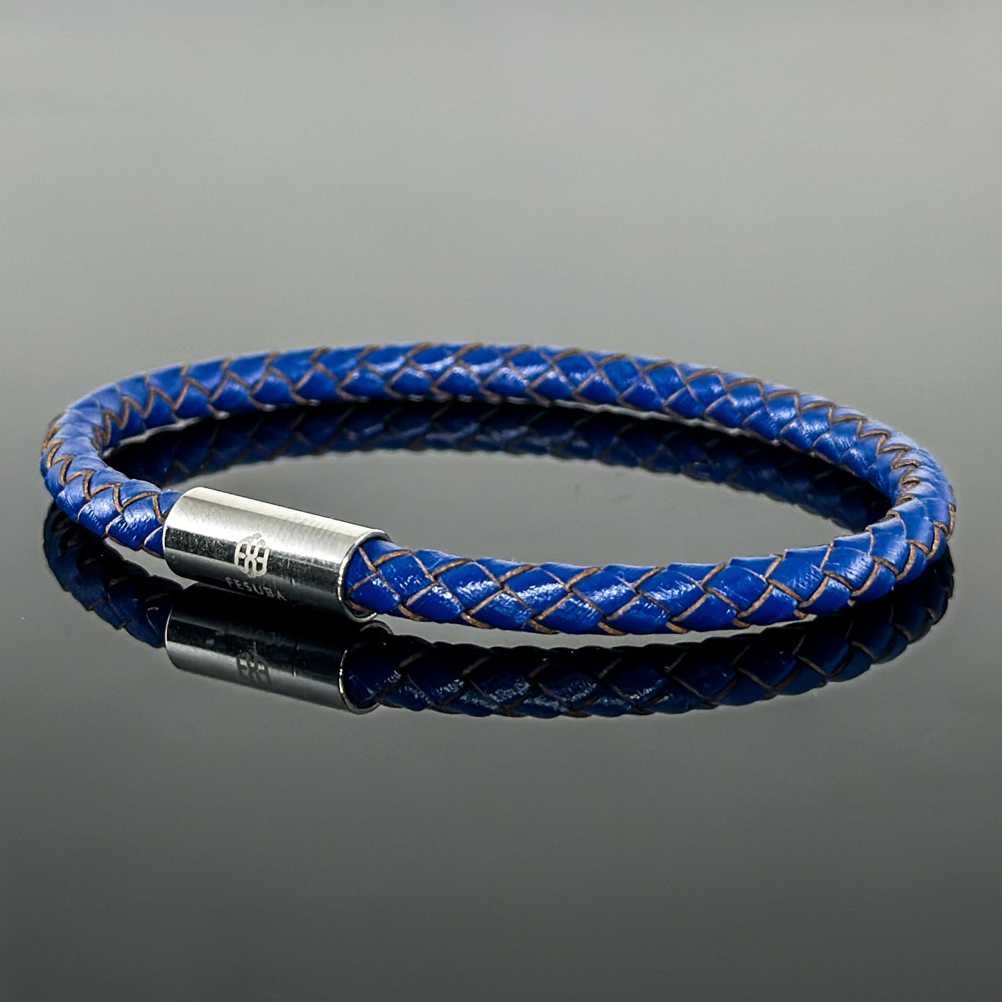 4008 Minimalist Blue Leather Bracelet