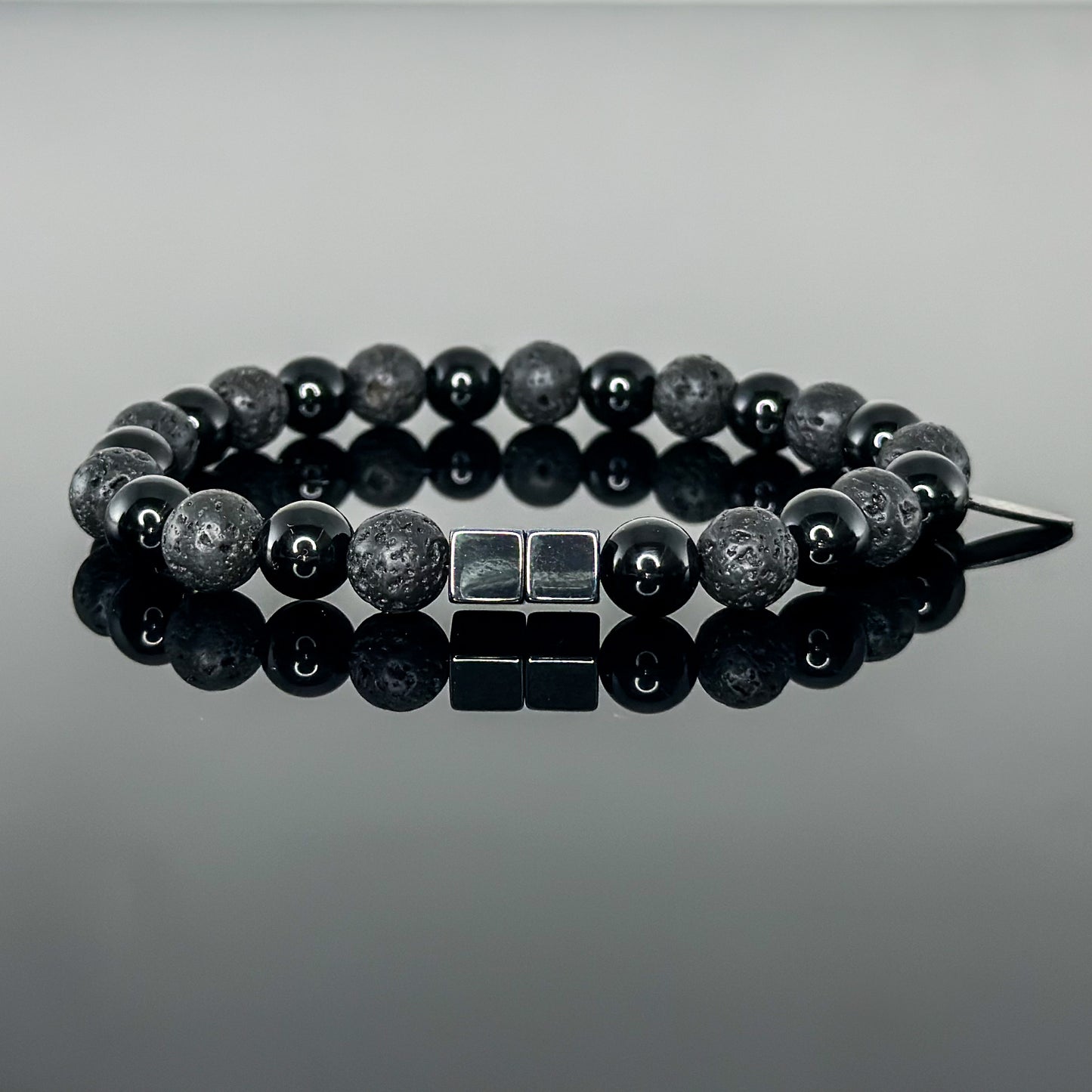 2106 Men’s Duo Wristband with Black Onyx and Lava Stone