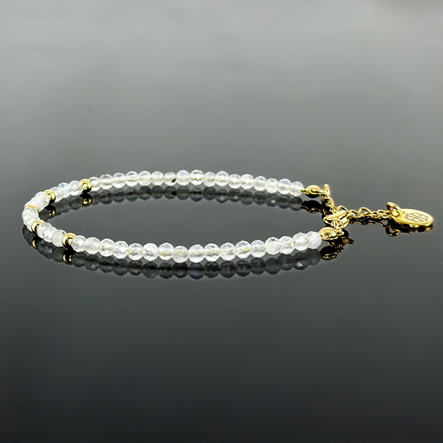 29001 Women’s Minimalist Bracelet with Moonstone and Gold Plated