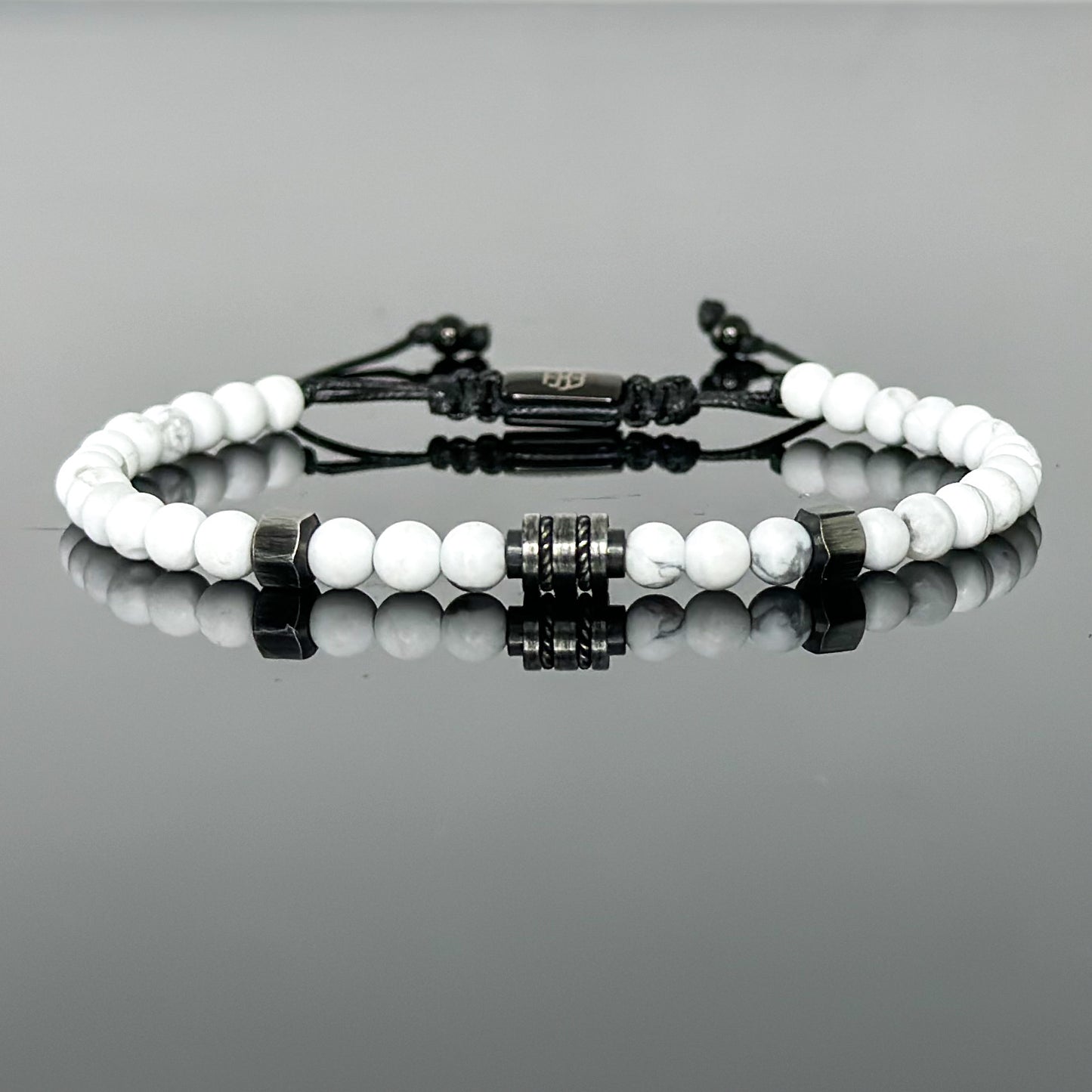 2009 Men’s Minimalist Matte White Howlite Beaded Bracelet