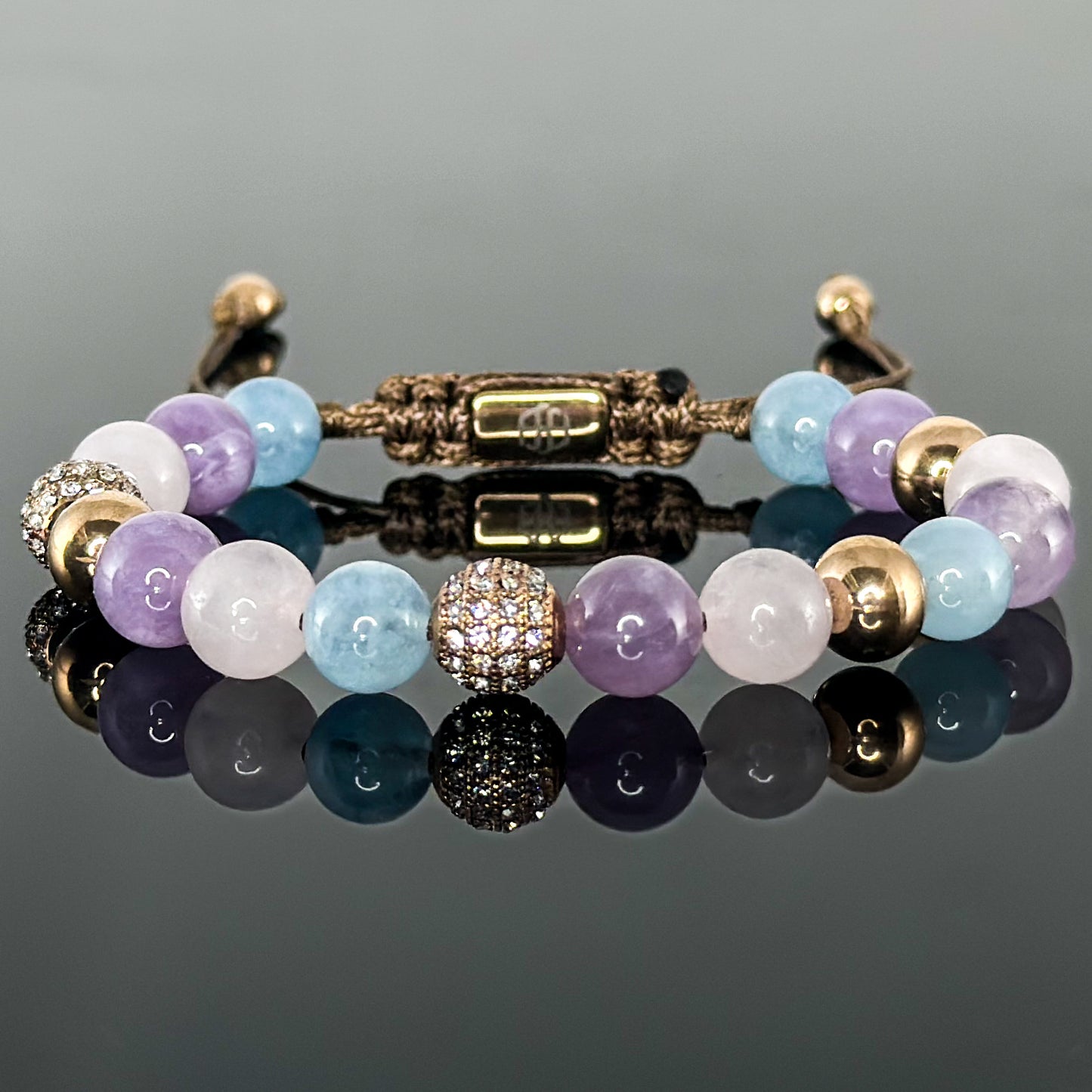 20106 Women's Collezione La Femme Bracelet with Aquamarine, Rose Quartz and Lavender Amethyst