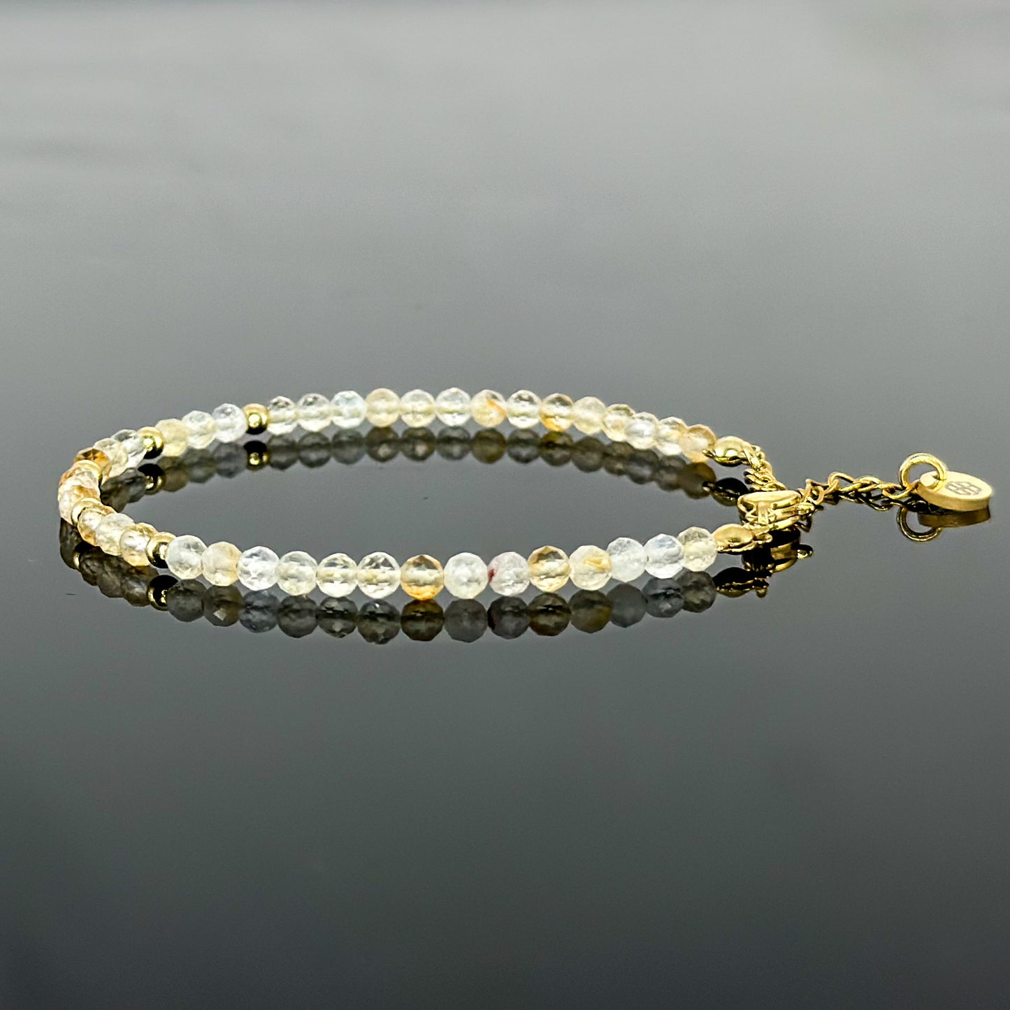 29001 Women’s Minimalist Bracelet with Citrine and Gold Plated