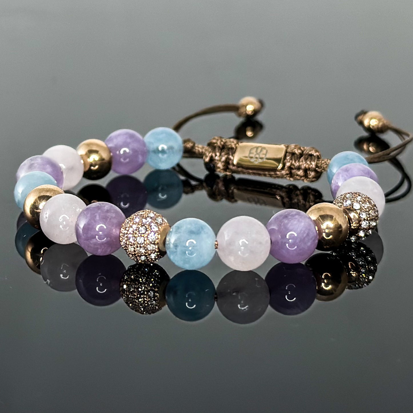 20106 Women's Collezione La Femme Bracelet with Aquamarine, Rose Quartz and Lavender Amethyst