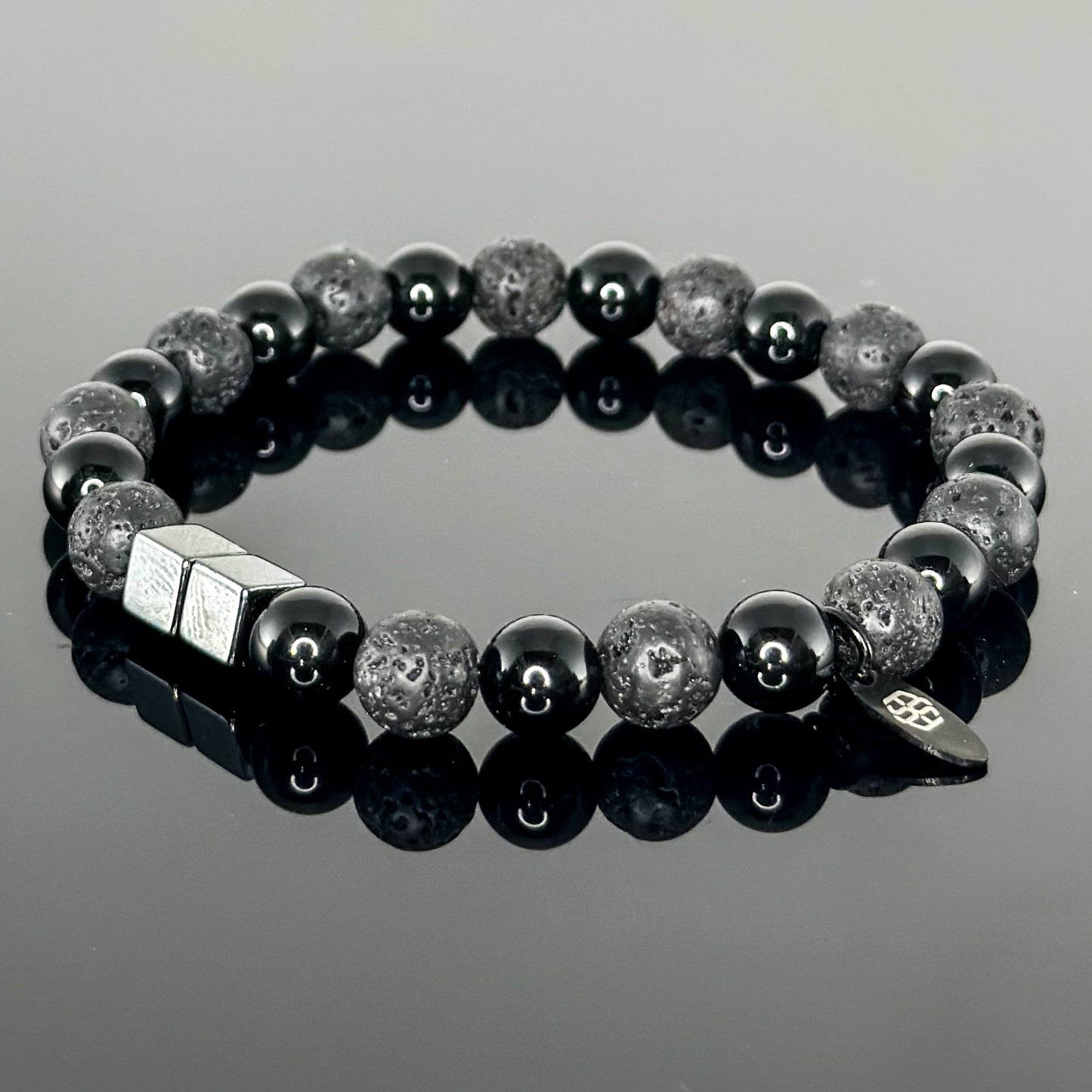 2106 Men’s Duo Wristband with Black Onyx and Lava Stone