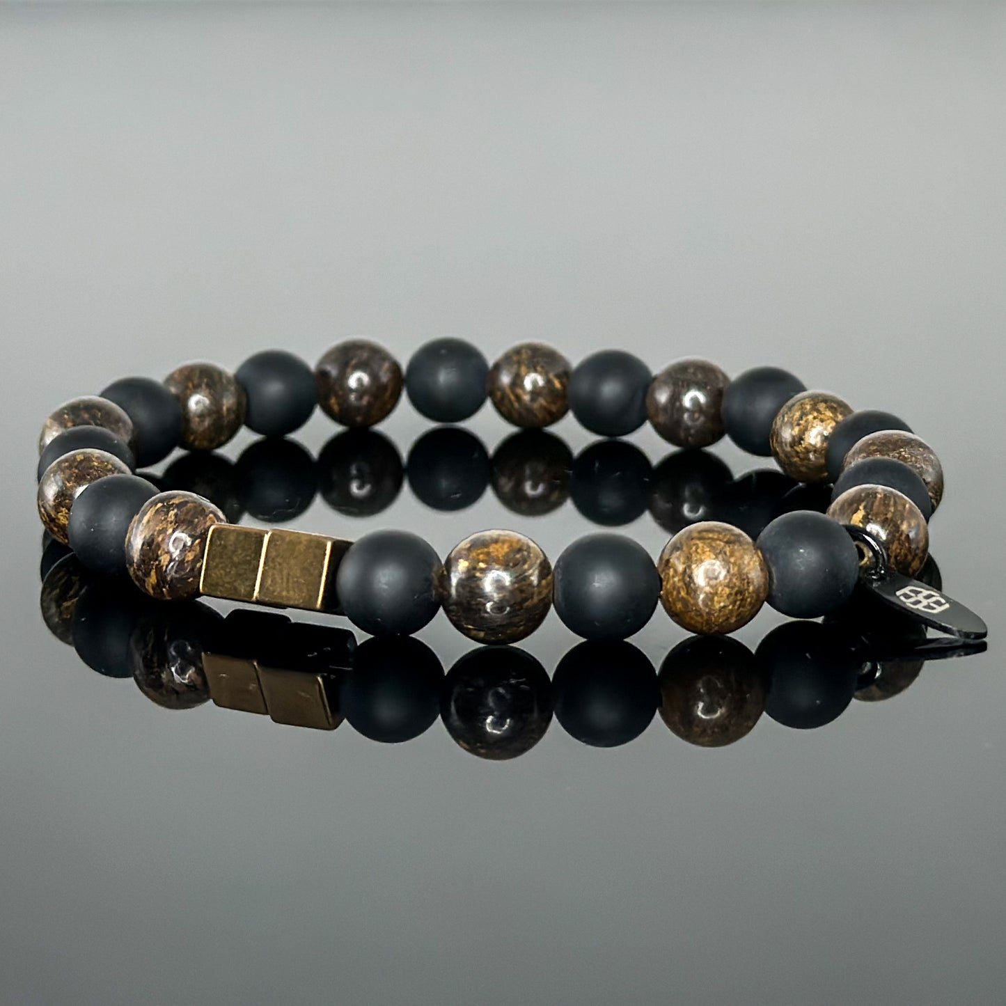 2126 Men's Duo Wristband with Matte Black Onyx and Bronzite