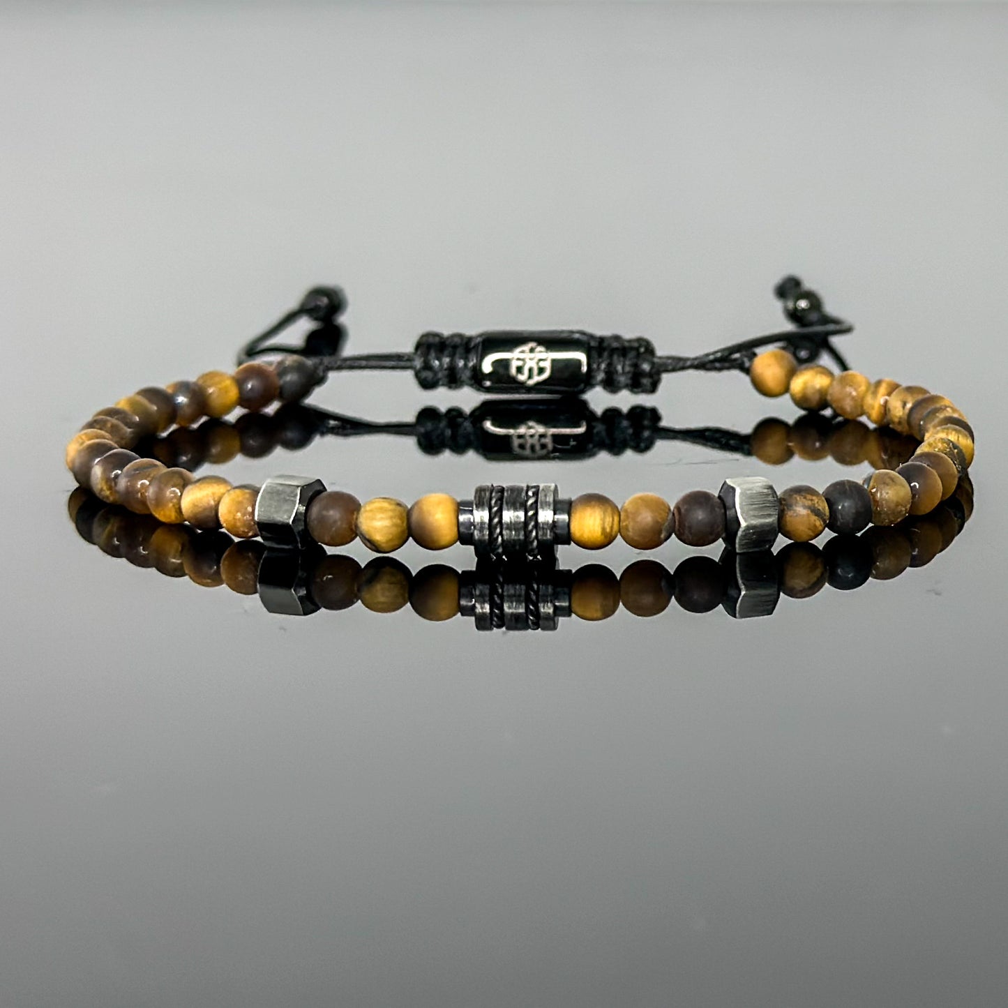 2001 Men’s Minimalist Matte Tiger’s Eye Beaded Bracelet