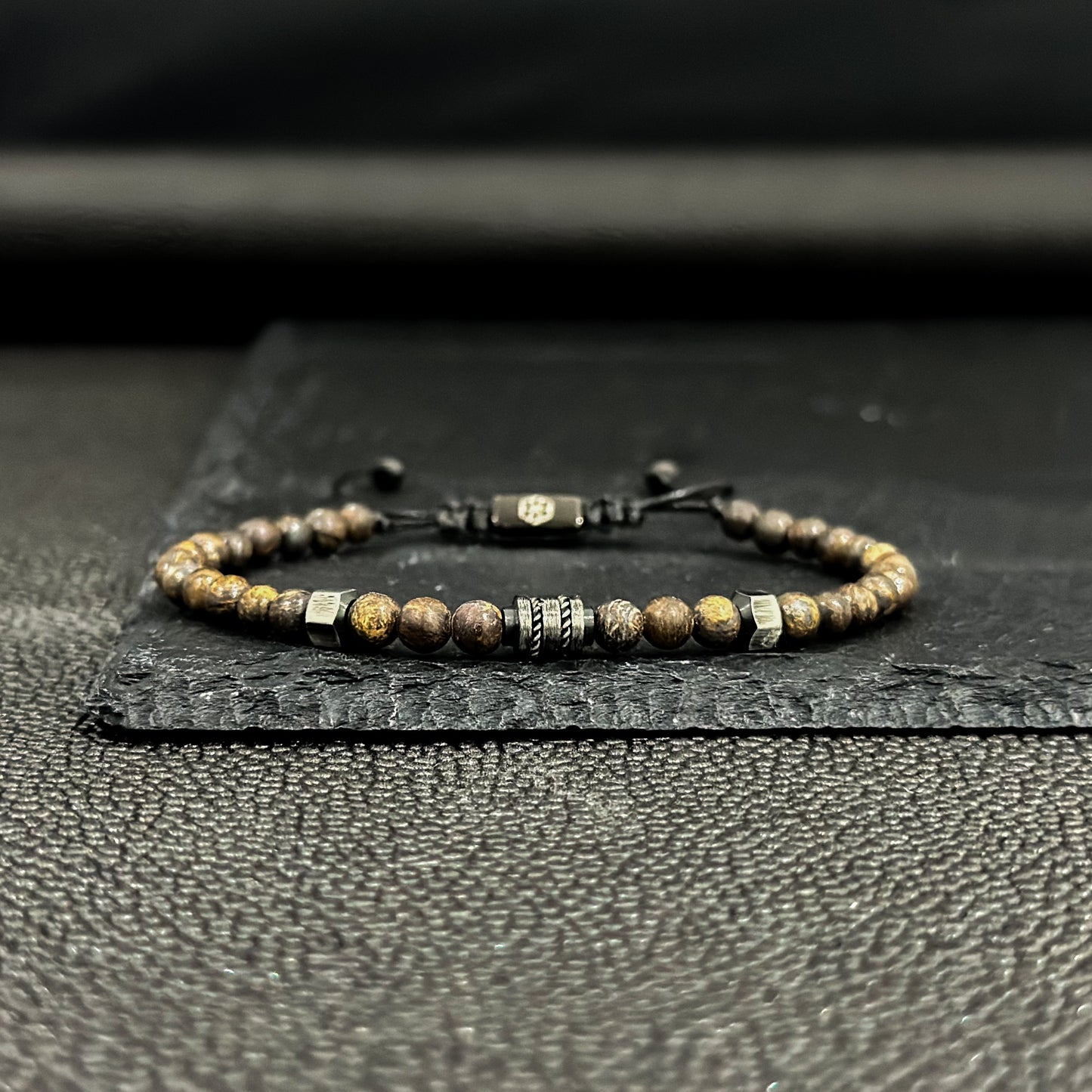 2012 Men’s Minimalist Matte Bronzite Beaded Bracelet