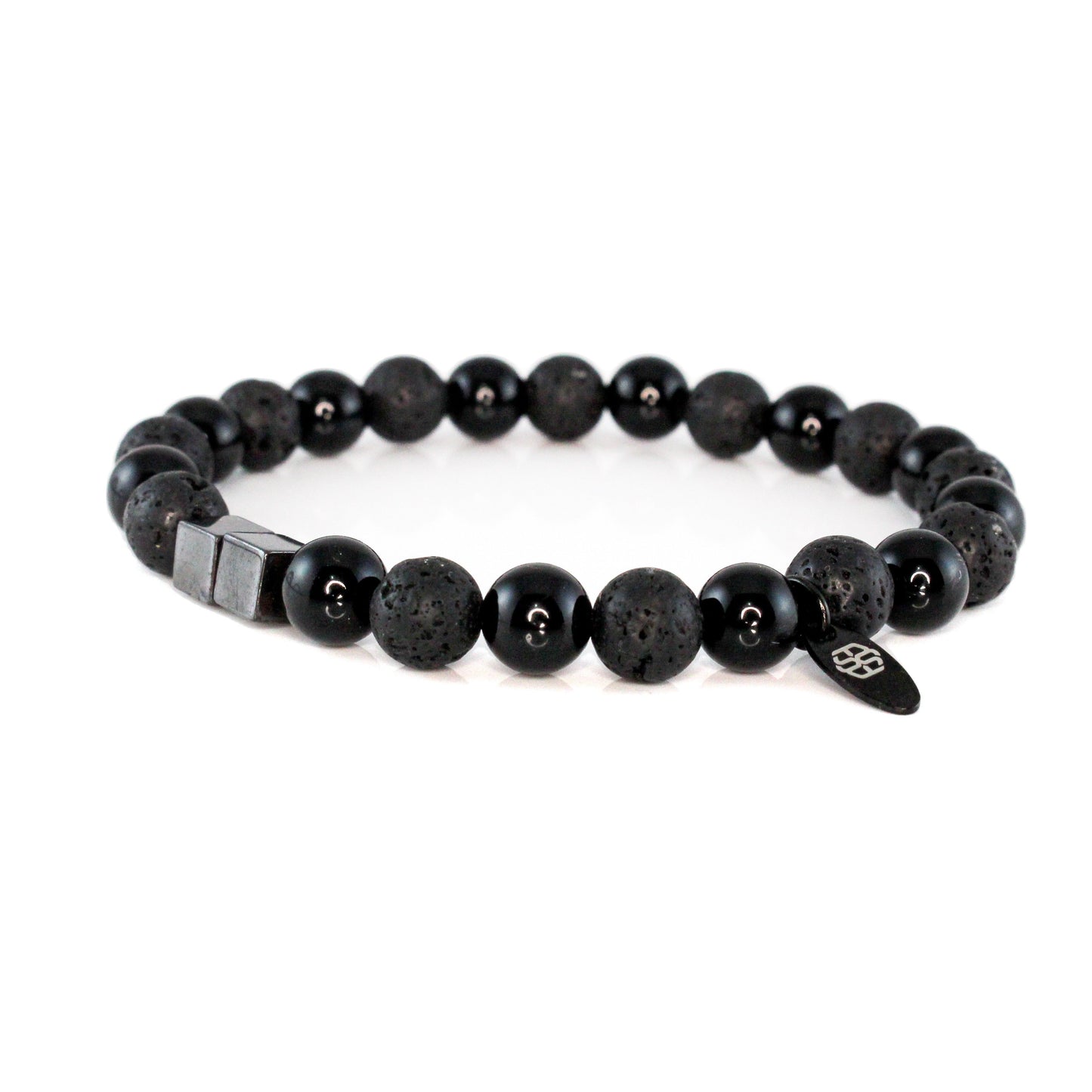 2106 Men’s Duo Wristband with Black Onyx and Lava Stone