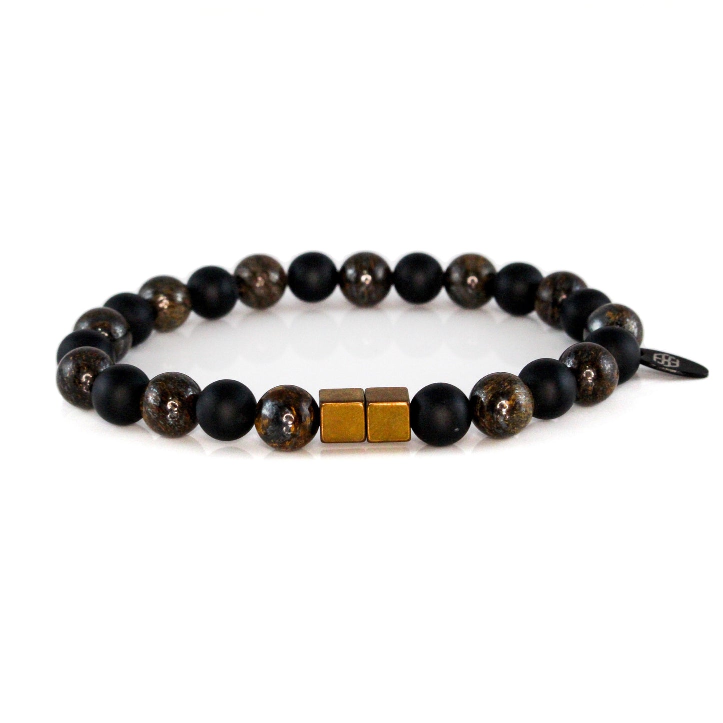 2126 Men's Duo Wristband with Matte Black Onyx and Bronzite