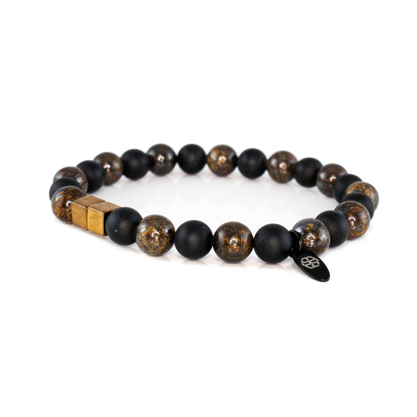 2126 Men's Duo Wristband with Matte Black Onyx and Bronzite